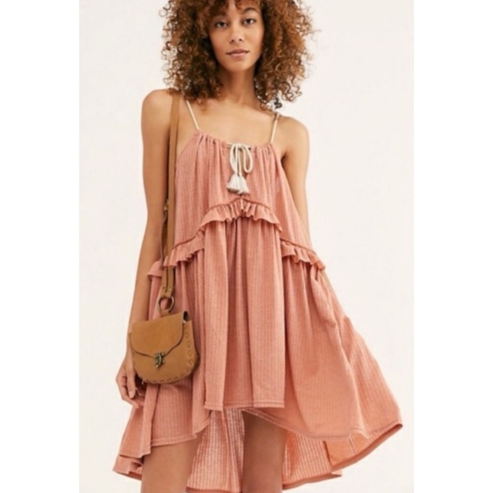 NWT Free People Beach Rosaline Ruffled High Low Tunic Dress size medium